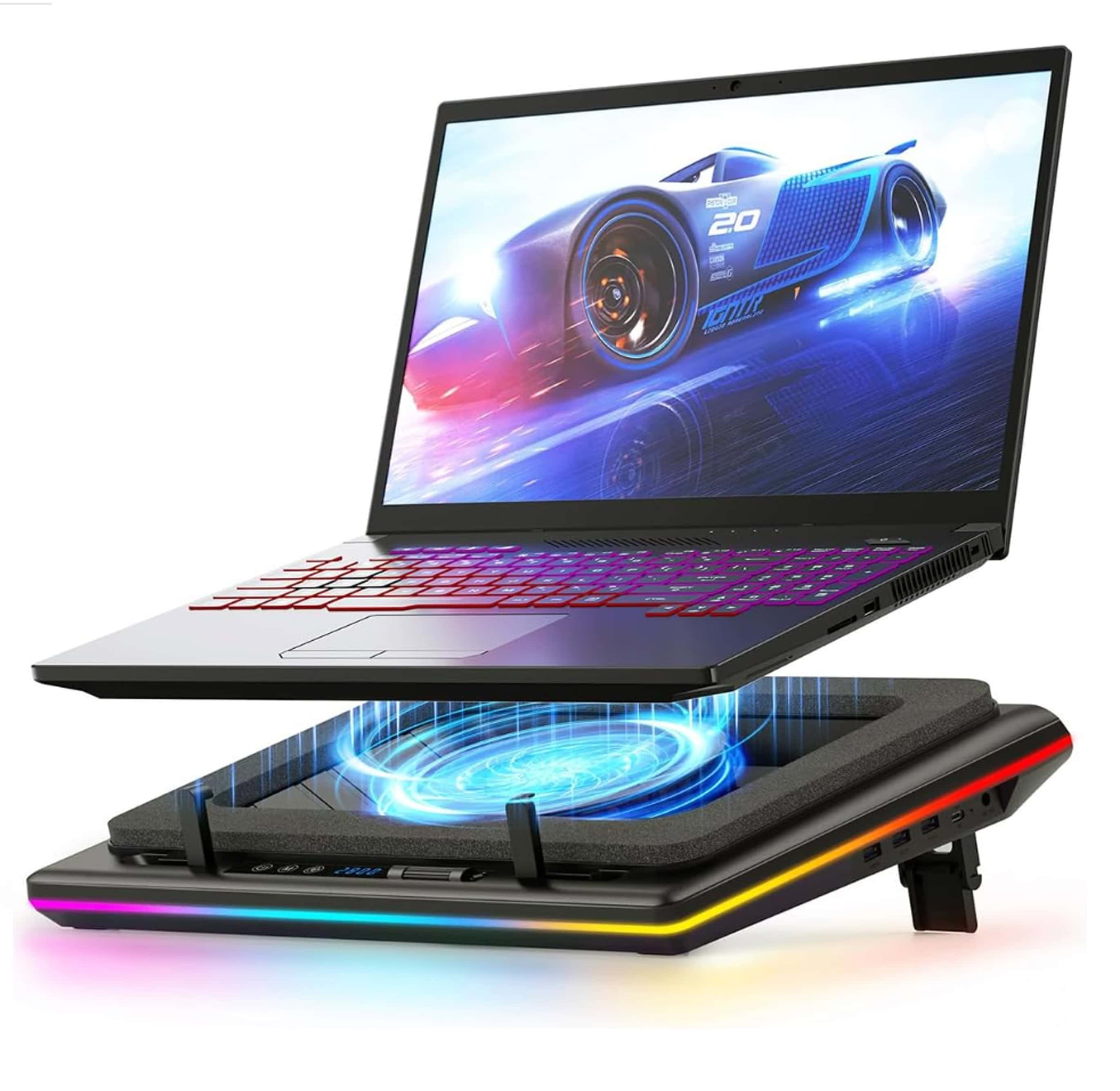 Best Laptop Coolers In 2026 Gaming PC Advice Llano V12 Rgb Laptop Cooling Pad 1 