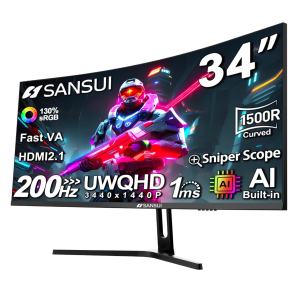 SANSUI 34" (ES-G34C5) gaming monitor.